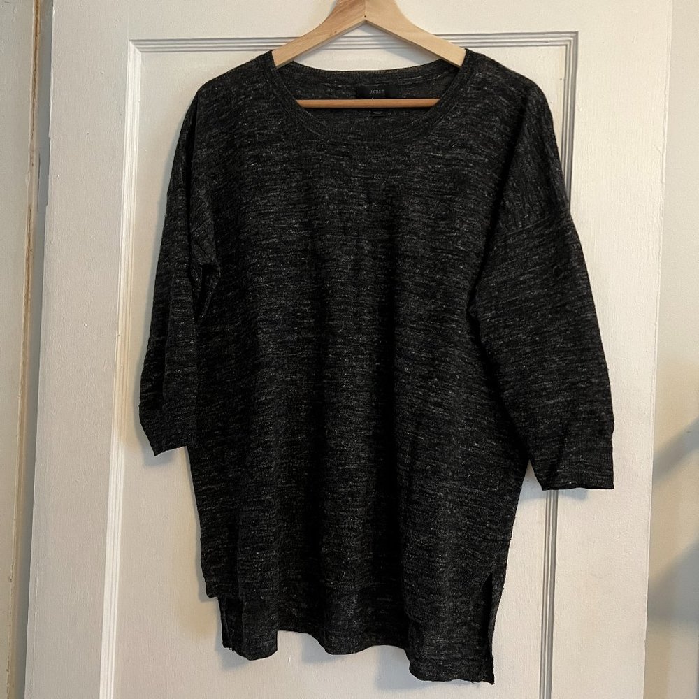 J. Crew Wool Blend Tunic Sweater with 3/4 Sleeves